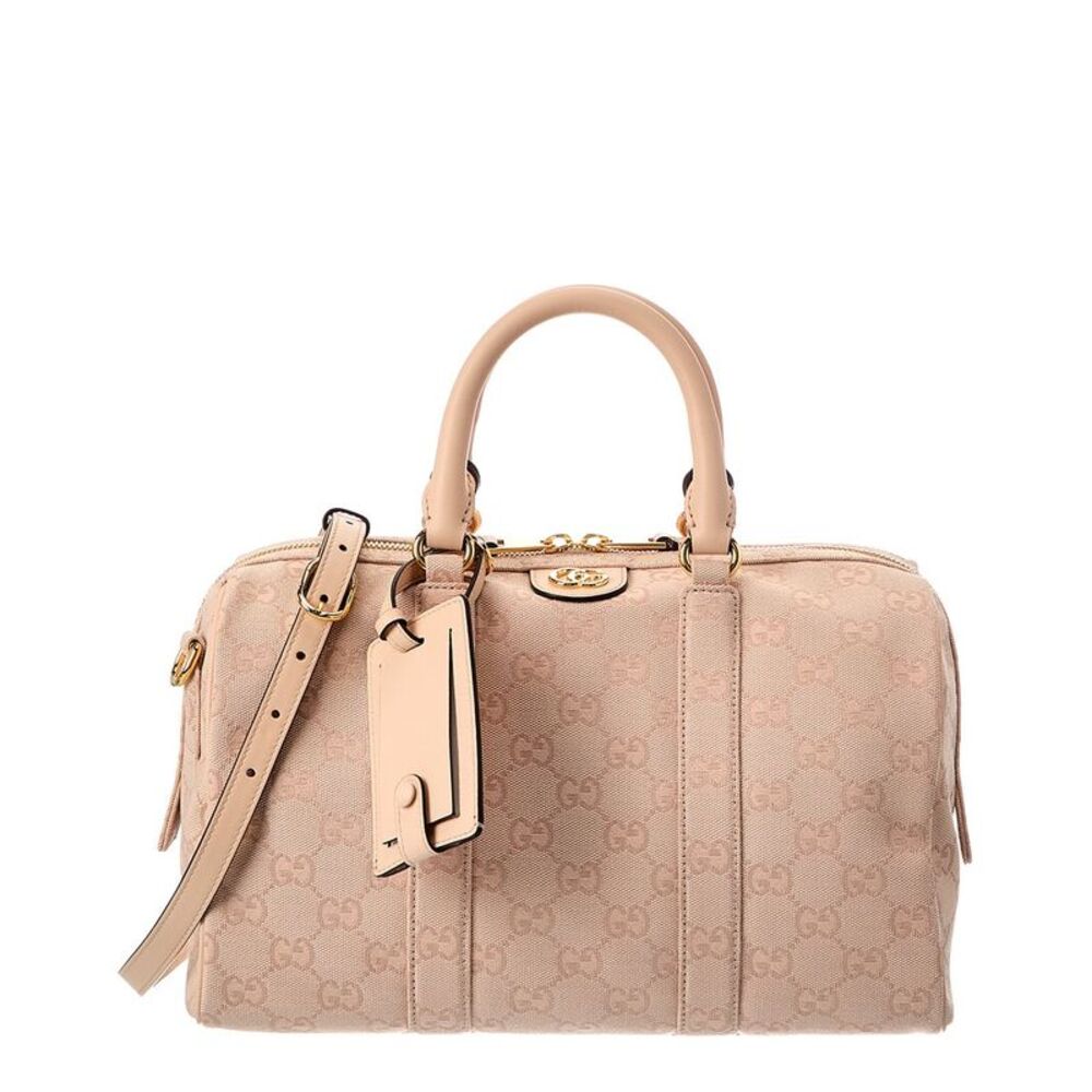 Gucci Ophidia Medium Gg Canvas & Leather Satchel, Pink